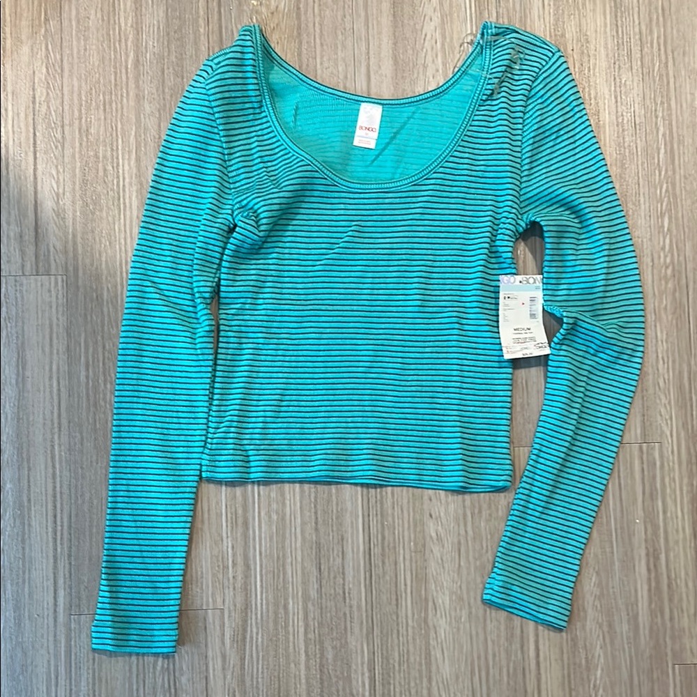 Striped Blue Long Sleeve Top